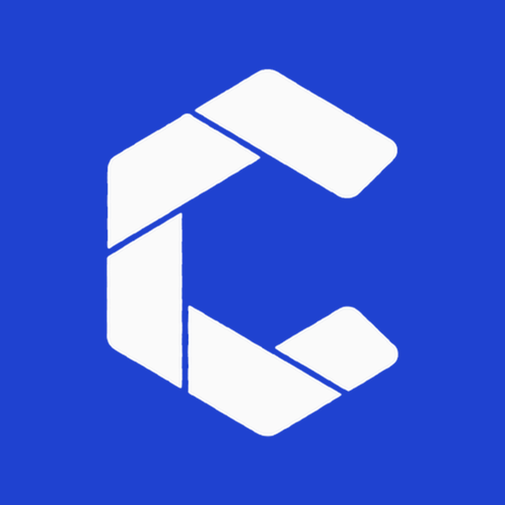 Crisper.io app icon, white C on primary blue