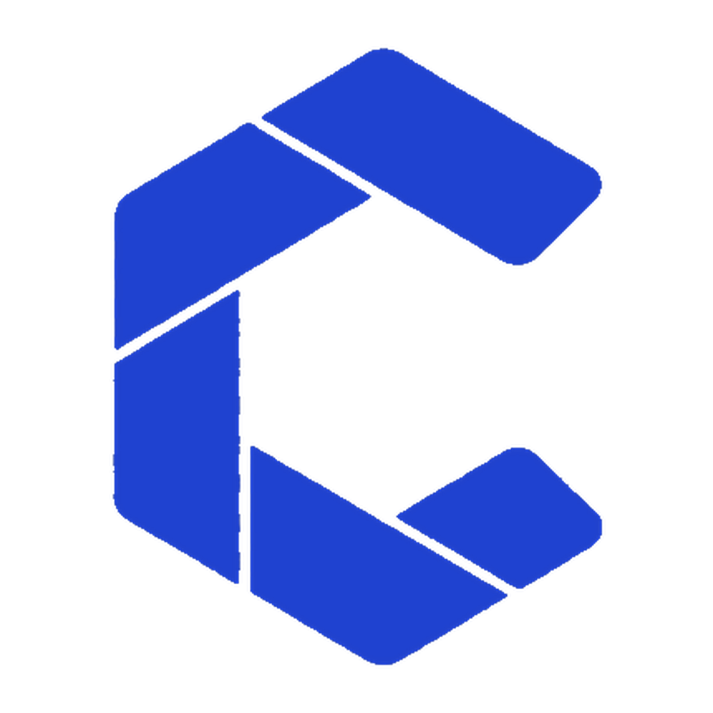 Crisper.io mark in primary blue, for light pages